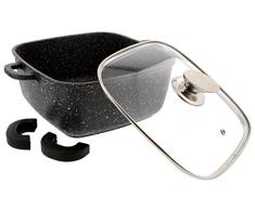 Pradel Excellence 52524M Faitout carré 24 cm, Acier, Façon Pierre