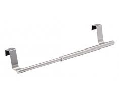 Wenko 53245100 Barre Serviettes de Porte Télescopique, Acier Inoxydable, Argent Mat, 36-60 x 7 x 6 cm