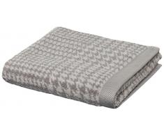 MÃVE Brooklyn Serviette de Bain Glencheck 80 x 150 cm, Fabriqué en Allemagne, 85 % coton / 10 % viscose en pulpe de bambou / 5 % lin, Nature / Cashmere (Marron)