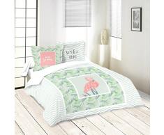 Lovely Casa Lagoon Housse DE Couette 260X240 CM + 2 TAIES 63X63 CM, Coton, Vert