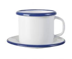 IBILI 903000 Gobelet avec Assiette, INOX, Blanc/Bleu, 5 cm