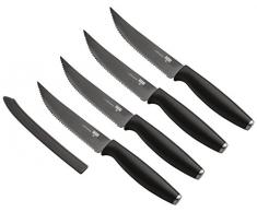 Kuhn Rikon Of Switzerland Colori Ice-Hardened Titane Couteaux à Steak, Noir, Lot de 4