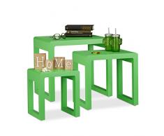 Relaxdays gigognes Set de 3 Basse empilable Bois laqué, Table dâappoint Moderne rétro, 40 x 55 x 49 cm