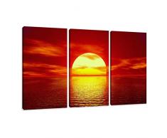 Visario 1094 Tableau sur Toile de Lin Motif Coucher de Soleil 160 x 90 cm