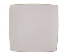 MIKASA Assiette carrÃ©e Gourmet Basics en grÃ¨s, CÃ©ramique, Ecru, 7.500 x 9.500 x 9.500 cm
