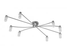 Paul Neuhaus Plafonnier 8 x GU10/4 W/3000 K Lampe, intérieur IP20, acier inoxydable 6840â55