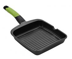 BRA PRIOR - Poêle grill lisse en aluminium fondu avec antiadhésif Teflon Classic 28 cm, avec le ligne