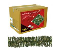 Guirlande de sapin avec 160 LED blanc chaud 8 heures minuterie pour NoÃ«l, dÃ©coration, Ã©clairage dambiance, environ 10 m x 25 cm