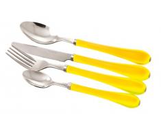 Villa dEste Home 2300854 Goccia Set Couverts 24 piÃ¨ces en Plastique et Acier, Jaune