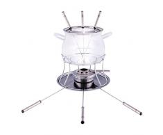 Stylen Cook Fondue-Set en verre avec couvercle et fourchettes en acier inoxidable