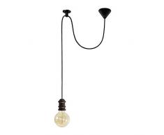 Tosel 16800 Suspension 1 LumiÃ¨re, Acier, E27, 40 W, Noir, 7 x 150 cm