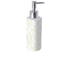 Gelco 709779 Distributeur Savon, Céramique, Blanc et Jaune, 6 x 8,5 x 10 cm
