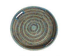 EA DÃ©co Naturel & Design ABFTBLE Plateau TchÃ¨kÃ¨, Plastique, Tricolore Bleu, 40 x 40 x 7 cm