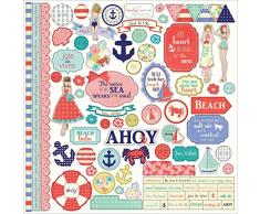Papier Photo Play Element Nautique Sticker Bliss, Acrylique, Multicolore, 30,5Â x 30,5Â cm, Lot de 4