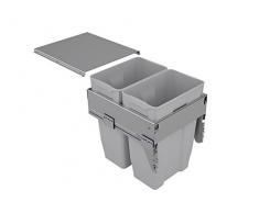 Sige Amovible Poubelle de tri sÃ©lectif, Gris, 450Â mm