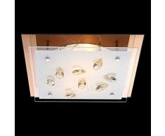 Globo Ayana Nickel Mat Chrome avec lampe Ã suspension carrÃ©e en cristal K5