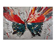 Arte Dal Mondo AS354X1 Papillon Tableau Modern Peint Ã la Main sur Toile avec Chassis, Multicolor, 80x120x3,5 cm