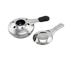 FM Professional 21827 BrÃ»leur Ã alcool, brÃ»leur dalcool pour fondue, brÃ»leur Ã alcool gÃ©lifiÃ©, Acier Inoxydable, Gris, 15,5 x 9,7 x 4,5 cm
