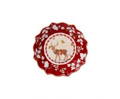 Villeroy & Boch - Toys Fantasy Coupe Motif Renne, Petit Bol en Porcelaine Premium avec Motif cerf, Rouge / Multicolore
