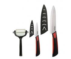 Dailycious DC-0047 - Lot de 3 Pièces Céramique 1 Couteau de Chef 15 cm + 1 Couteau dOffice 7,5 cm + 1 Eplucheur