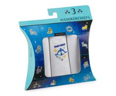 Go West Sagittaire mouchoirs Star Coton Homme-Blanc-Lot de 3