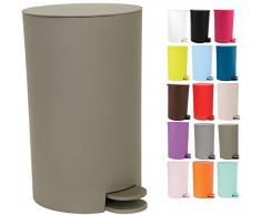 MSV 141781 Poubelle à pédale Osaki 3l Gris/Marron, Acier Inoxydable, 30 x 20 x 15 cm