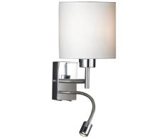 Honsel 36221 Applique murale Nickel mat/chromé / Verre blanc