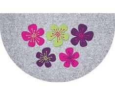 ID Mat Tapis Paillasson, Fibres de polypropylÃ¨ne aiguilletÃ© sur Semelle Gel Latex avec Flocage, Gris, 45 x 75 cm