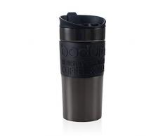 BODUM - Mug - Gobelet de voyage isotherme en inox, double paroi, couvercle à clapet - 0.35 l - Gris Métallisé