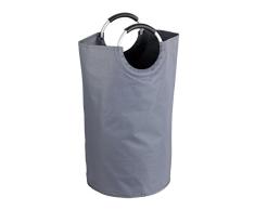 WENKO 3440803100 Panier Ã Linge JUMBO, Anthracite, 69 Litres, Polyester, Ã: 38 x 72 cm