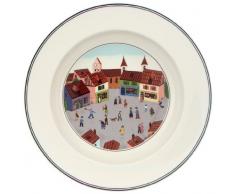 Villeroy & Boch Design Naif Assiette creuse Village, 21 cm, Porcelaine Premium, Blanc/Multicolore
