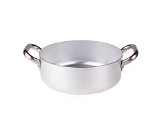 Pentole Agnelli ALMA10636 Casseroles en Aluminium Professionnelles 3 mm, Casserole Basse avec 2 poignées, 11,5 L