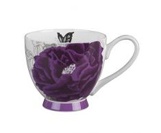 Portobello CM04787 Tasse Sandringham, Porcelaine, Purple Peony