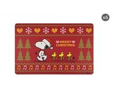 Excelsa Peanuts Lot de 6 Sets de Table en polypropylÃ¨ne Rouge 43 x 28,5 cm