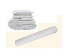 Espritzen - Pack couette chaude 240x220cm + 2 oreillers 60x60 cm + traversin 140 cm (diamètre 30cm) - Microfibre - Blanc