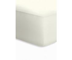 Schlafgut Jersey-Elasthan Boxspring Drap Housse, Coton, Blanc cassé, 220 x 125 cm