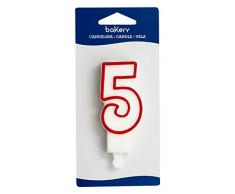 Decora 0316505 NR 5 Bougie avec Bord Cire Blanc 7,5 x 4,0 x 1,0 cm