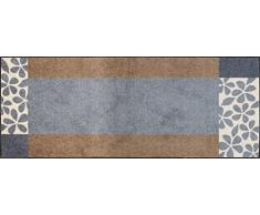 Wash+Dry Florita grey Tapis essuie-pieds lavable Motif fleurs Vert, Polyester, gris, 115 x 175 cm