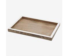 Better & Best 3081304 Plateau dÃ©coratif en Bois et Ã©mail Mar/Blanc