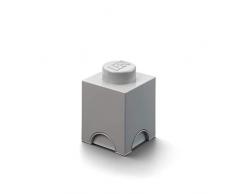 LEGO 40011740 Brique 1 Plot, Boîte de Rangement empilable, 1,2 l, Gris, One Size