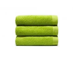 Home Basic - Lot de 3 Serviettes Eponge, 33x50 cm Serviette invité, 50x100 cm, Drap de Bain 70x140 cm, Couleur Pistache