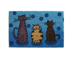 Paillasson dentrée Robuste 100% Fibres de Coco Naturel Chat 40 x 60 cm