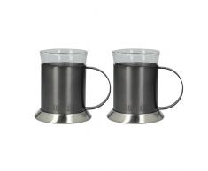 La Cafetière Tasse à café double paroi en verre et métal