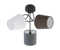 Eglo Lampe, Acier Textile, Anthracite/blanc/marron., 59 x 59 x 35 cm, E14