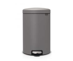 Brabantia - 119163 - Poubelle à pédale newIcon, 20L, Mineral Concrete Grey