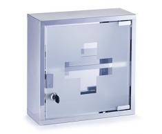 Zeller 18110 Armoire à Pharmacie Acier Inoxydable/Verre Argent 30 x 12 x 30 cm