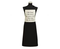 Fairmont and Main Quips and Quotes Tablier I Like de cÃ¢lins et Bisous, Je Noir/crÃ¨me