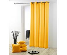 douceur dintérieur rideau a oeillets 140x280 cm polyester essentiel jaune