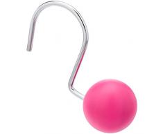 AmazonBasics Crochets pour rideau de douche Boule ronde, Rose