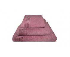 Home Juliet - Lot 3 Serviettes Eponge, 33x50 cm Serviette invité, 50x100 e Maxi Drap de Bain 100x150 cm, Couleur Rose